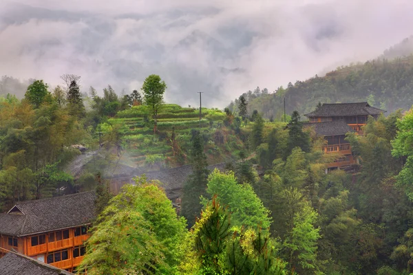 Dazhai village (Dragon's Backbone Rice Terraces). — Stock Photo, Image