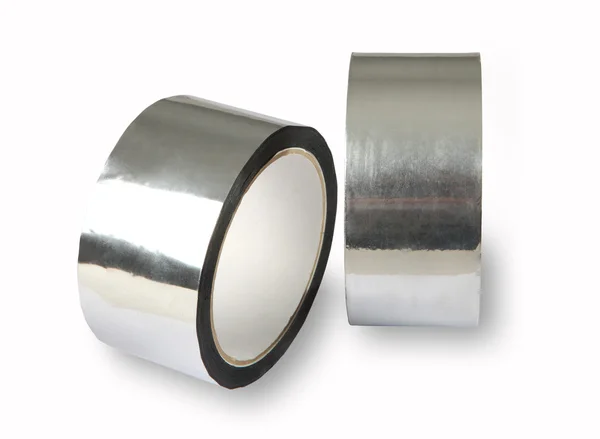 Aluminium adhesive tape, metal-foil adhesive tape, photo of two — Stock Photo, Image