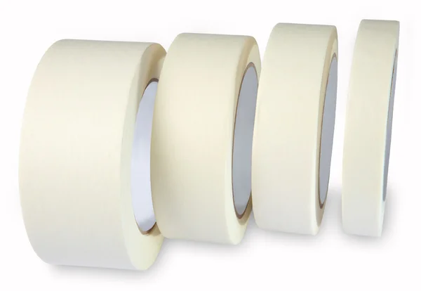 Masking tape - paper Krepp tape, cream white masking tape, four — Stock Photo, Image