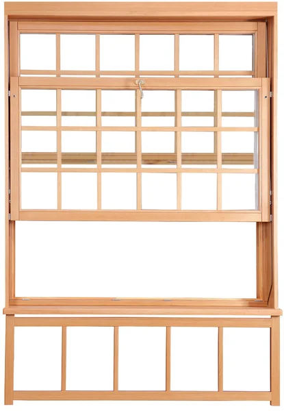 Wood Double Hung Windows. Double-hung window parts. — Stock Photo, Image