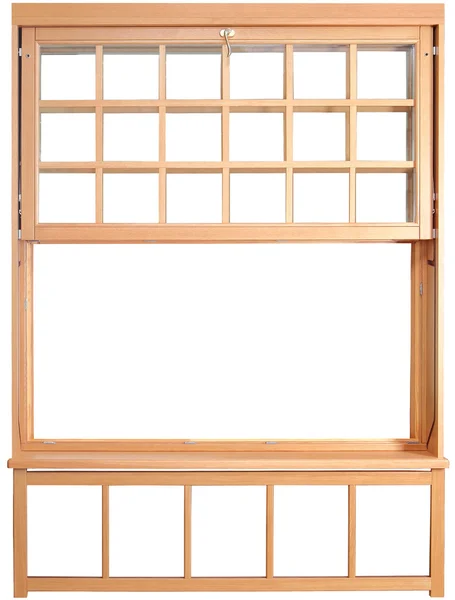 Double-hung window parts. Wood Double Hung Windows. — Stock Photo, Image