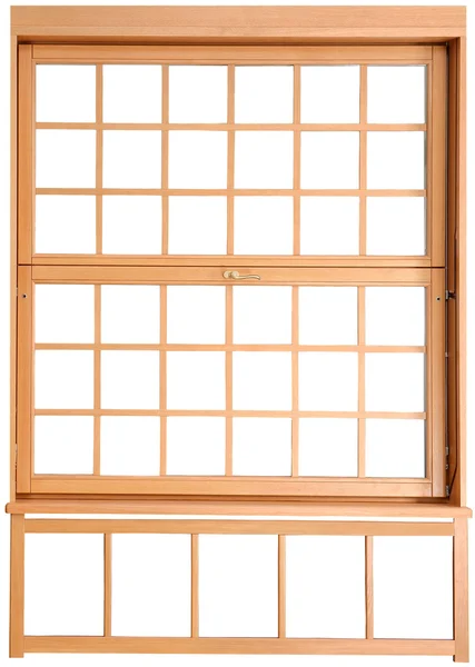 Wood Double Hung Windows. Double-hung window parts. — Stock Photo, Image