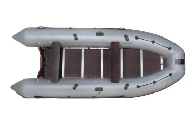 Gray, inflatable boat pvc, top view, isolated on white. clipart
