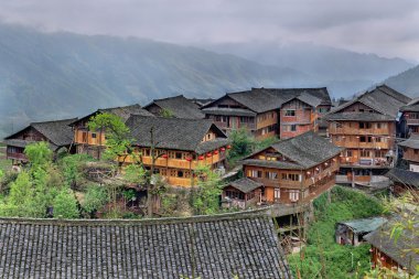 Doğu Asya, kırsal, dağlık bölgede köylü Köyü