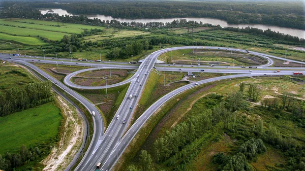 Flygfoto över överfart, ringway, Flygfoto — Stockfoto