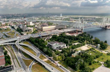 Köprü, askılı, Rusya, petersburg inşaatı.