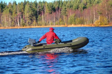 yeşil, powerboat, şişirilebilir kauçuk tekne motorlu ahşap Gölü