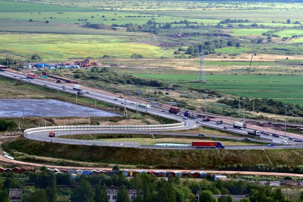 Russian Federation, Saint Petersburg Ring Road, Vehicular Traffic, Cargo Transportation — Stock Photo, Image