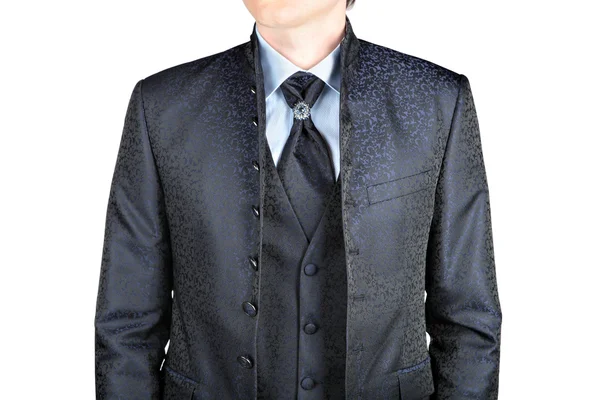 Für Mann grauer Blazer mit Muster, Hochzeit oder Abschlussball — Stockfoto