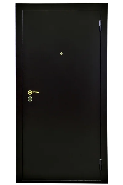 Black steel safety door, over white background. — Stock Photo, Image