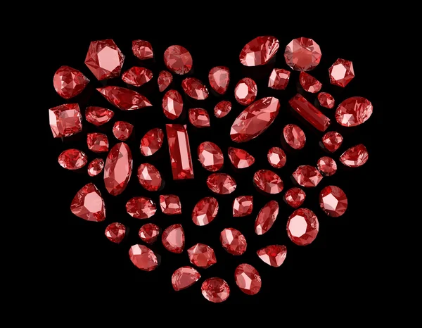 Kırmızı elmas kalp — Stok fotoğraf