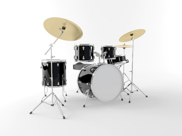 Drum kit isolated on white background