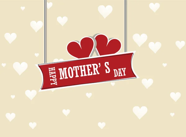 Simple mothers day wallpaper with 3d hearts — Stock Vector