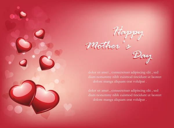 Mothers day background with shiny hearts — Stock Vector