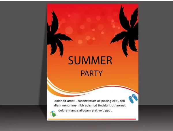 Banner de playa tropical — Vector de stock