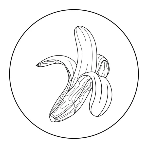 Banana Vector Icon Line Arte Ilustración Banano Abstracto Sobre Fondo — Archivo Imágenes Vectoriales