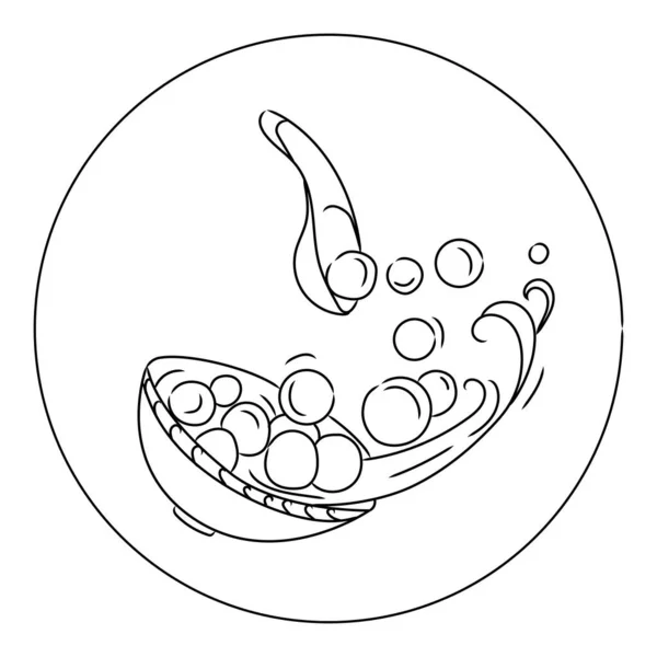 Традиционная азиатская еда горячий сладкий танъюань суп векторной линии художественной иллюстрации. Липкие рисовые шарики — стоковый вектор