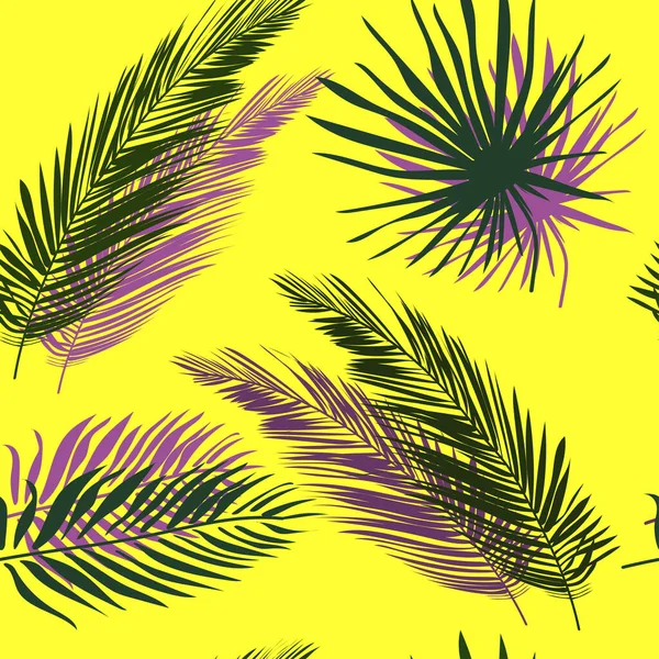 Motif Tropical Feuilles Palmier Sans Couture Vecteur Fond Floral Plante — Image vectorielle