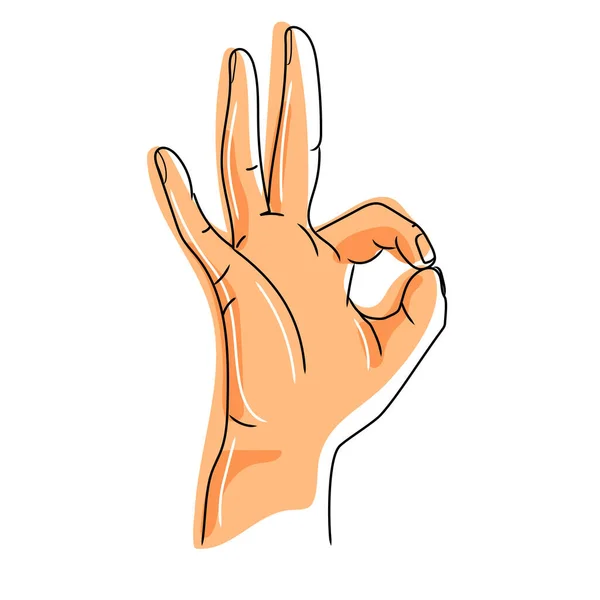 Hand Geste Vektor Illustration Einfache Zeichnung Isoliert Auf Weißem Background — Stockvektor