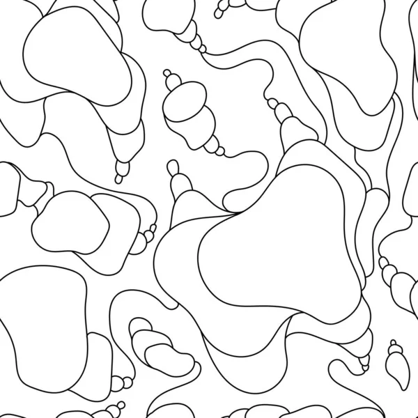 Doodle Abstract Seamless Pattern Vector Illustration Black White Ornate Doodle — Image vectorielle