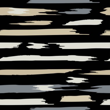 Stylish striped seamless pattern on black background for fabric design. Wall, wallpaper, template, print. modern background. Abstract geometric texture.Vector graphics.Grunge horizontal stripes 