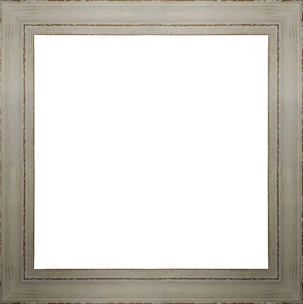 Gray Wooden Frame White Background — Stock Photo, Image