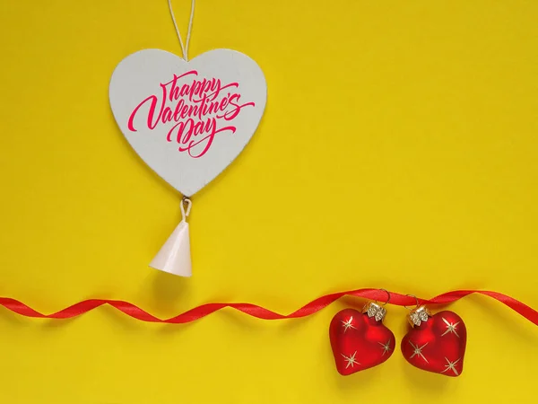 Postcard Congratulations Valentine Day — Stock Photo, Image