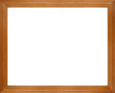 Beyaz arkaplanda yatay kahverengi ahşap çerçeve 