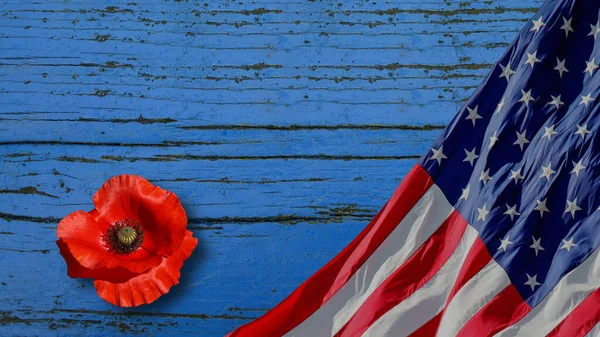 Memorial Day Achtergrond Met Amerikaanse Vlag — Stockfoto