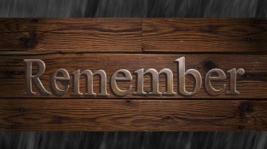 Kelime, ahşap kalasların arkasındaki metalden hatırlayın.