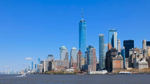 Вид Манхэттена Солнечный День Стороны Реки — стоковое фото