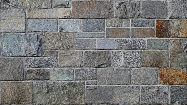 Structure Stone Wall Made Flat Rectangular Stones — Stock Photo, Image