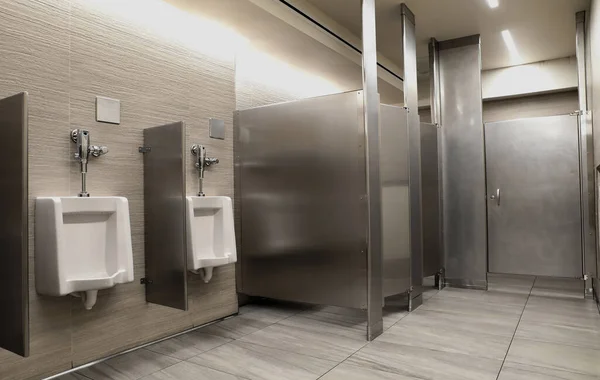 Bathroom Ceramic Urinals Separate Cubicles Royalty Free Stock Images