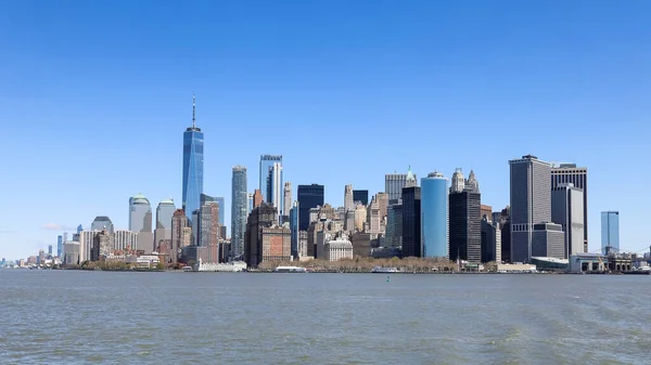 Вид Манхэттена Солнечный День Стороны Реки — стоковое фото