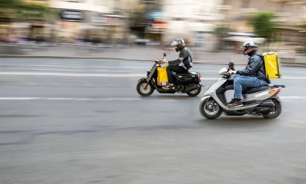 Waas Koeriers Voeren Orders Uit Voor Levering Van Goederen — Stockfoto