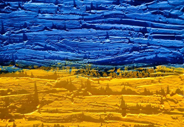 Ukrajna Zászló Kék Sárga Absztrakt Sárga Kék Háttér Szelektív Fókusz Stock Kép