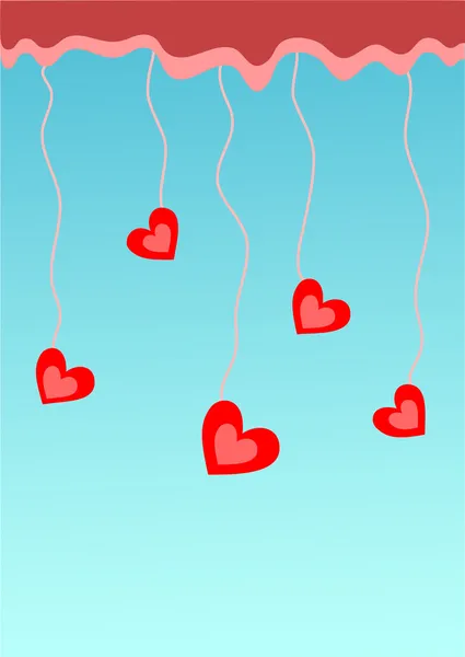 Le rideau des cœurs — Image vectorielle