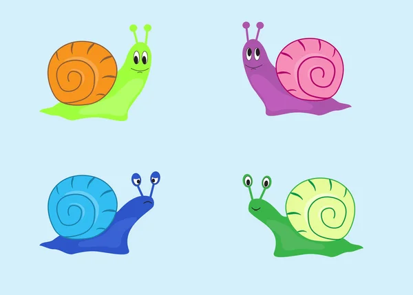 Four snails — Stock Vector