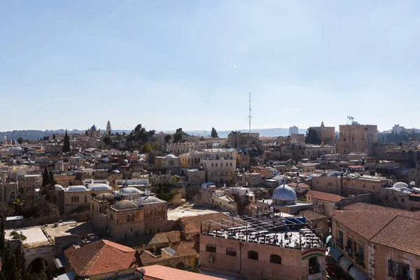 Vista Los Tejados Ciudad Vieja Jerusalén — Foto de Stock