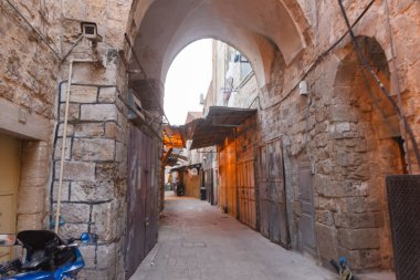 Kudüs'ün eski şehri sokaklarında