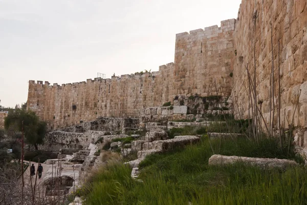 Vista Del Muro Sur Ciudad Vieja Jerusalén — Foto de Stock