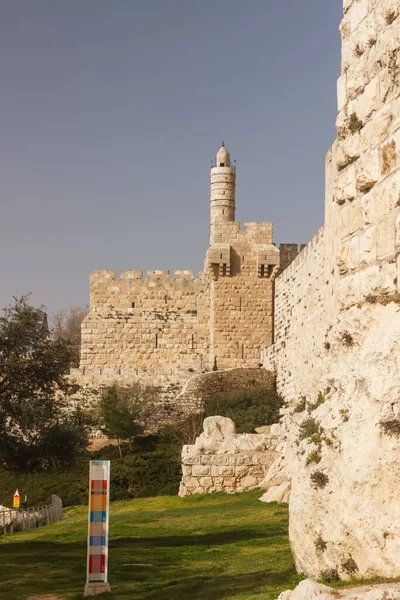 Archeologisch Park Oude Stadswallen Buurt Van Poort Van Jaffa — Stockfoto