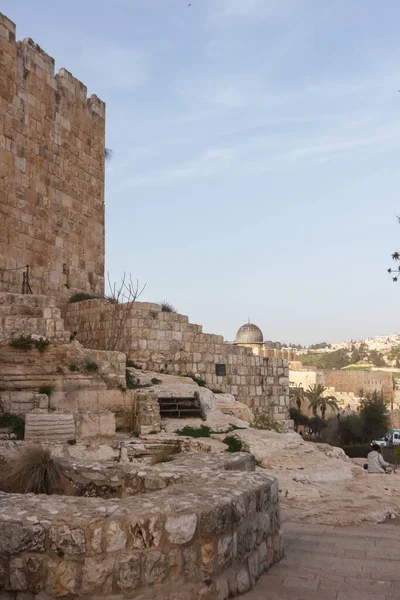 Vista Parede Sul Cidade Velha Jerusalém — Fotografia de Stock