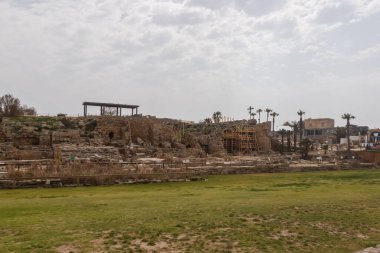 Ruins of buildings in Caesarea. Israel