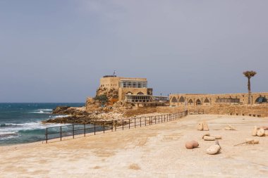 Coast with ruins of Caesarea in Israel