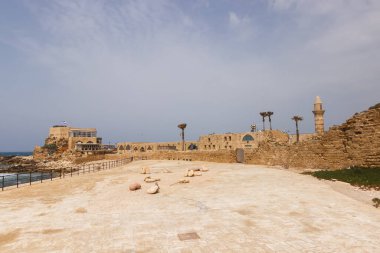 Coast with ruins of Caesarea in Israel