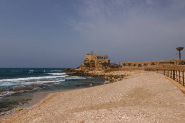Coast with ruins of Caesarea in Israel