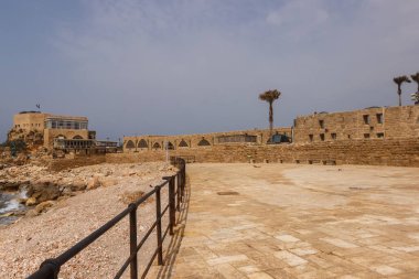 Coast with ruins of Caesarea in Israel