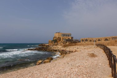 Coast with ruins of Caesarea in Israel