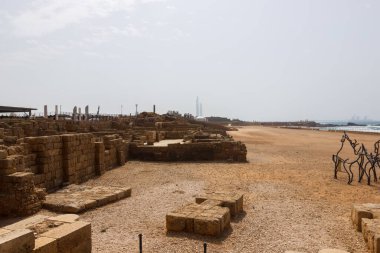 Coast with ruins of Caesarea in Israel